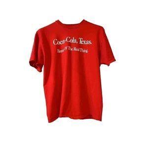 Vintage Unisex Hanes Beefy -T, Red Coca-Cola Texas Real Thing T-Shirt XL